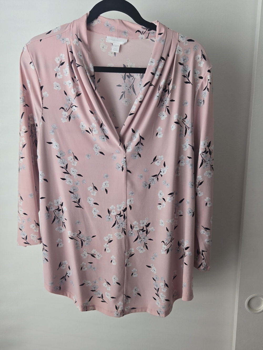 Light Pink Floral Blouse SIZE L